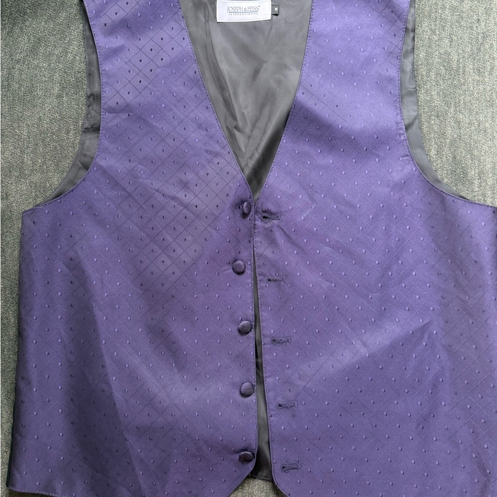 Joseph & Feiss Purple Textured Dress Vest